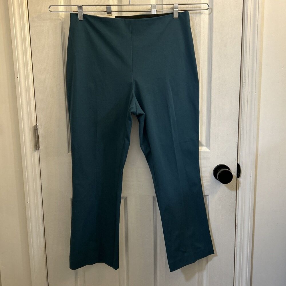 A New Day Womens High-Rise Cropped Kick Flare Stretch Pants, Teal Blue Size 14R